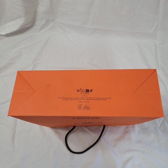 Hermes Gift Bag Logo Storage Decorative Crafting 11.5 x 11.5 x 4.75 in - Picture 8 of 14
